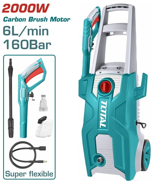 TOTAL 160Bar Pressure Washer – 2000W | Brush Motor | TGT11376
