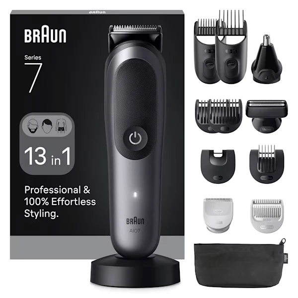 Braun AIO7560 skägg/hår trimmer Svart
