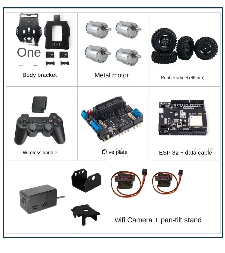 4WD RC Tank Ps2 Wireless VIdeo 12V DC Motor Trolley Support 4G Off-Road Car for C++ Robot DIY Kit VScode Programmable Robot Car