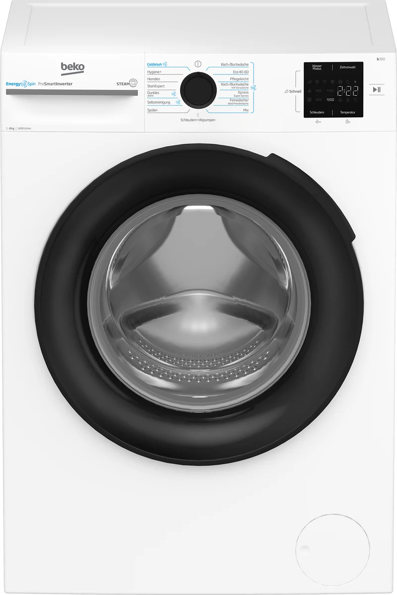 Beko b300 BM3WFU3841X tvättmaskin Frontmatad 8 kg 1400 RPM Vit
