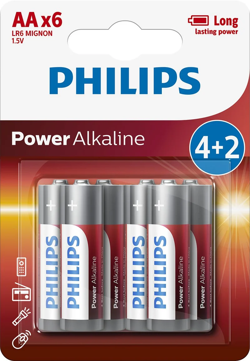 Philips Power Alkaline Batteri LR6P6BP/10