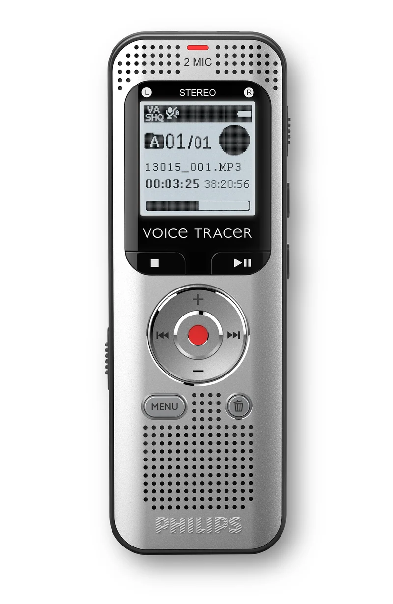 Philips Voice Tracer DVT2015 diktafoner Inbyggt minne och flashminne Silver