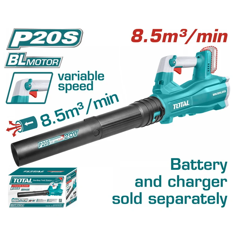 Total 20V Cordless Garden Blower – No Battery & Charger (TABLI20428)