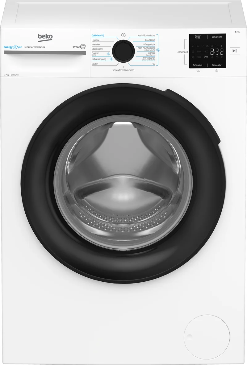 Beko b300 BM3WFU3741X tvättmaskin Frontmatad 7 kg 1400 RPM Vit