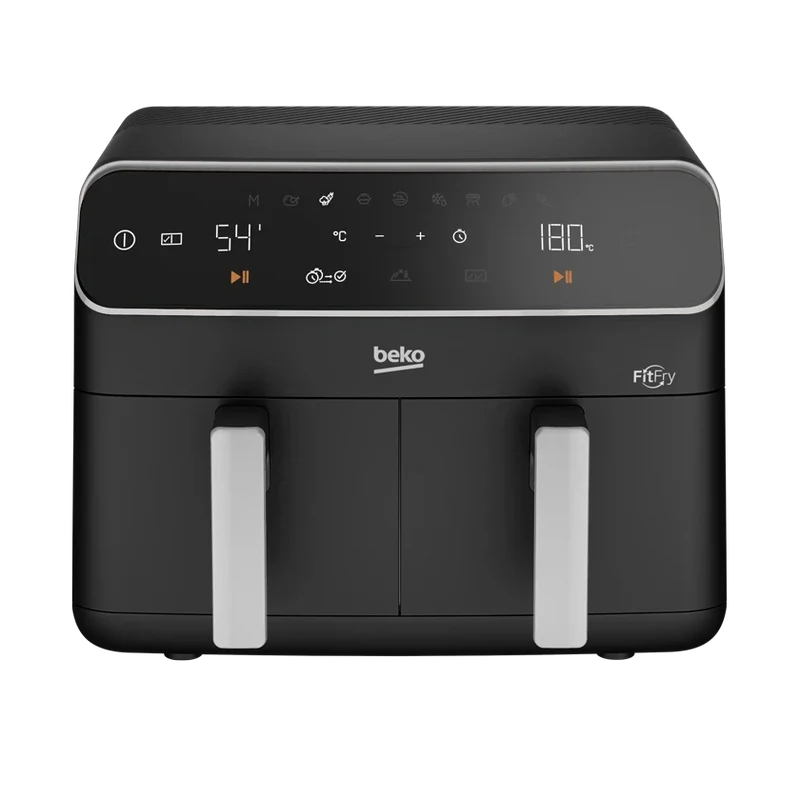 Beko 8.5L Air Fryer 2400W with Double Basket – Black