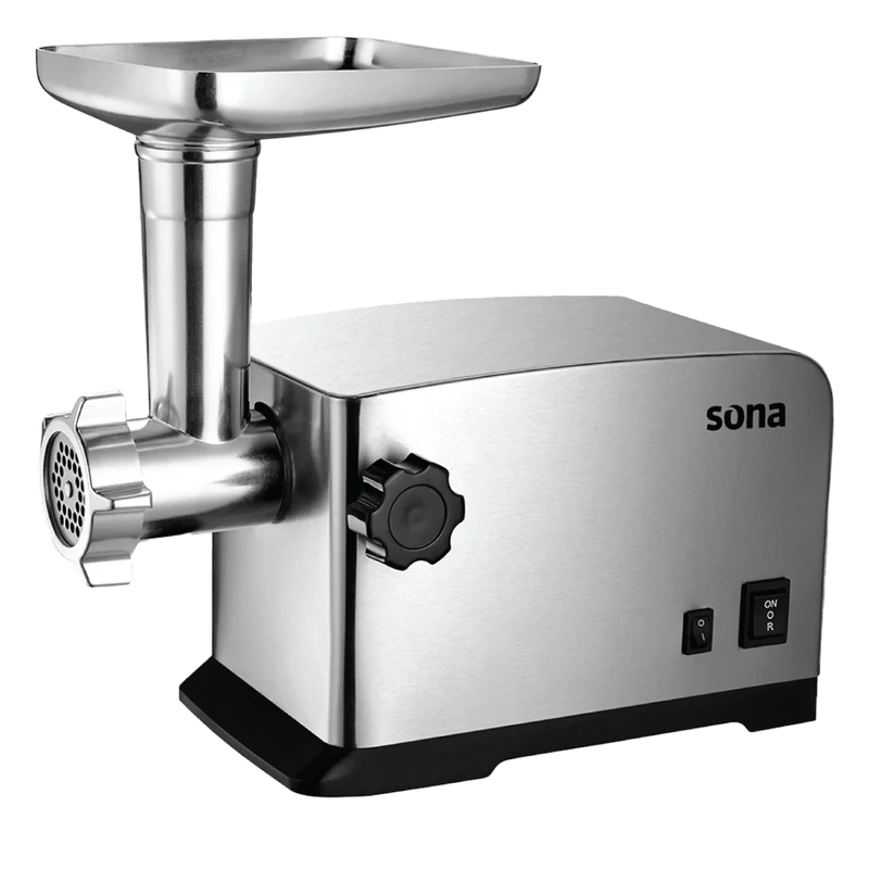 Sona 1800W Meat Grinder Stainless Steel with Kebab Accessories