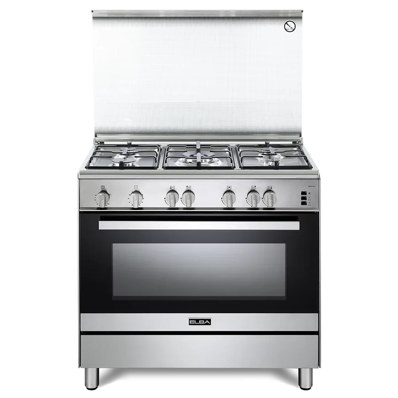 Elba 90 cm Gas Cooker with 5 Burners & Stainless Steel Design