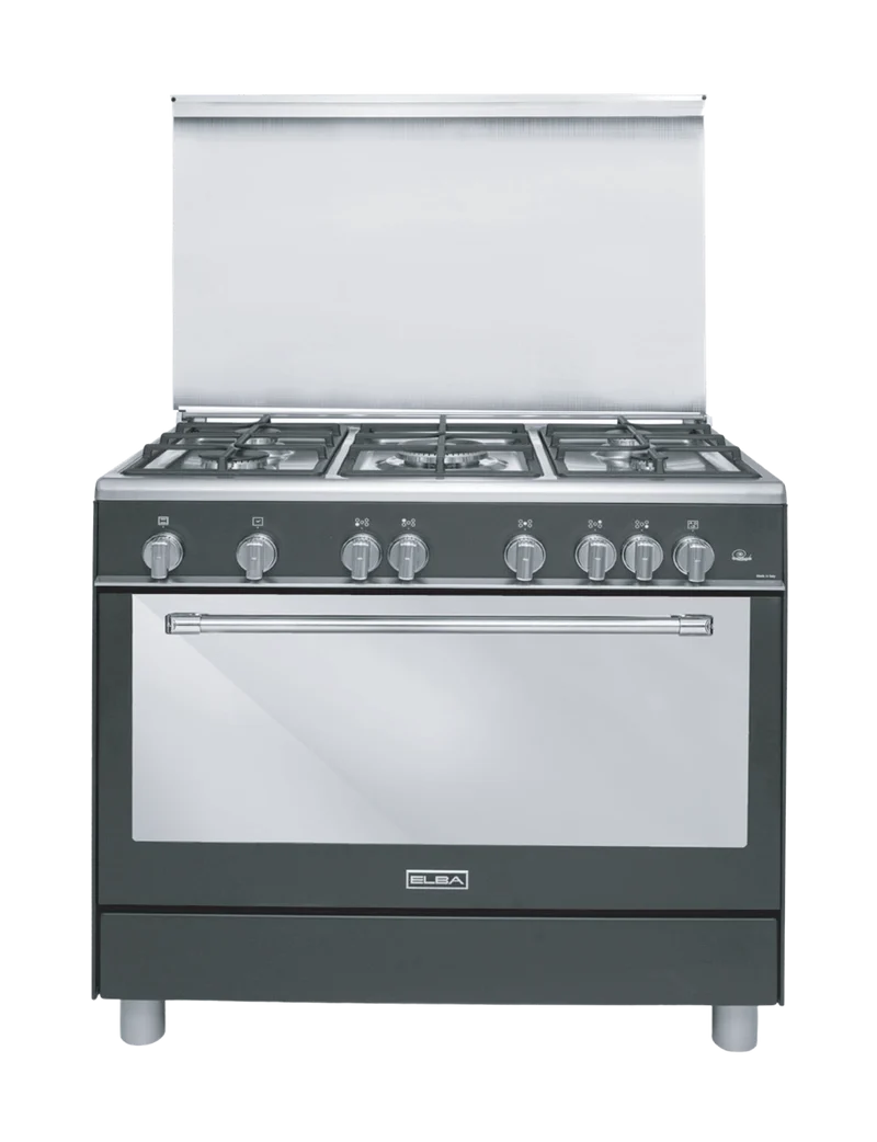 Elba 90 cm Gas Cooker 5 Burners Black Stainless Steel