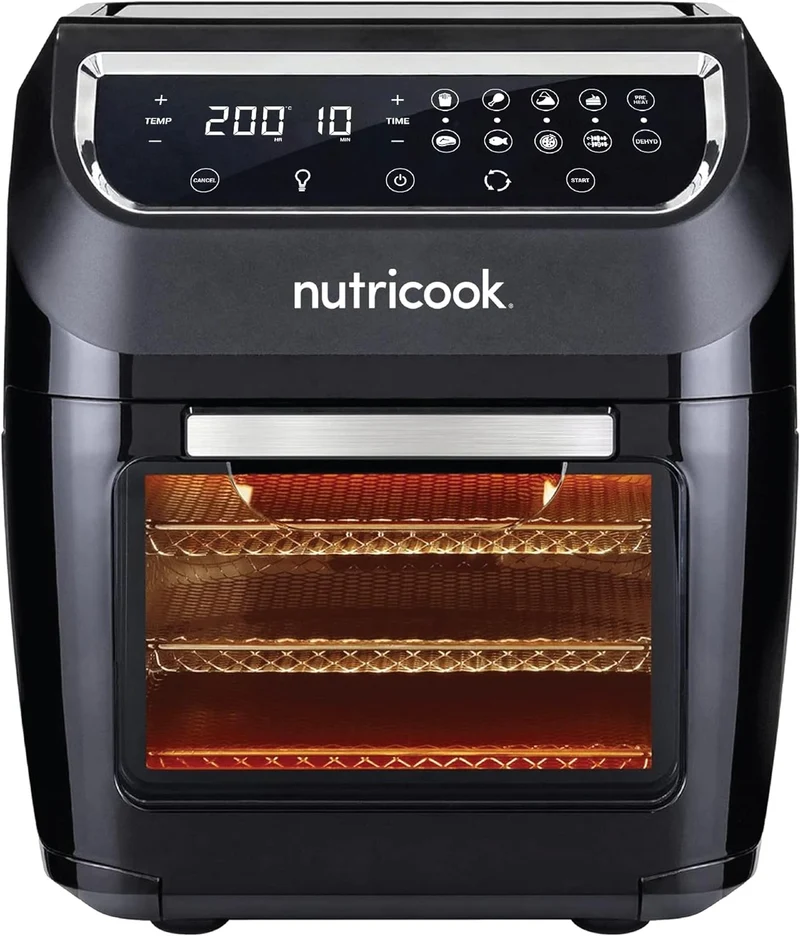 Nutricook Airfryer Oven 12L / Digital One Touch Control Panel Display - Black