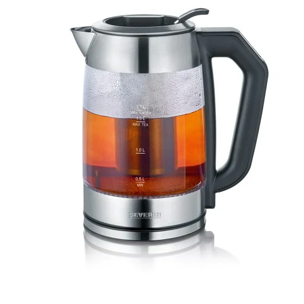 Severin Glass Tea Kettle 1.7L, 2200W, Adjustable Temperature