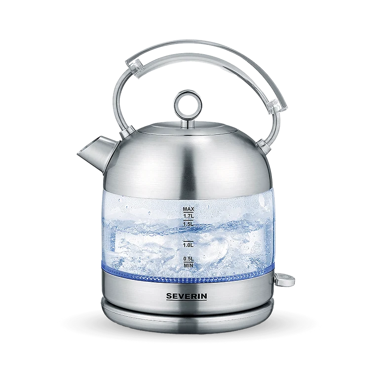 Severin Retro Glass Kettle 2400W – 1.7L, Elegant Design