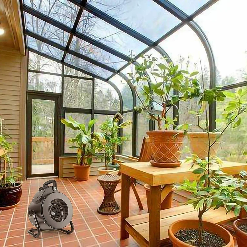 Elektrisk Värmefläkt för Växthus, Odlingstält, Arbetsplats, Snabb Uppvärmning IPX4