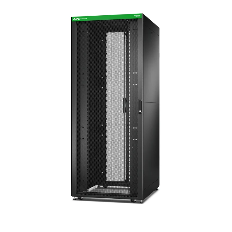 APC Baie EasyRack 800mm/42U/1000mm avec toit, panneau latéral, roulettes, noir