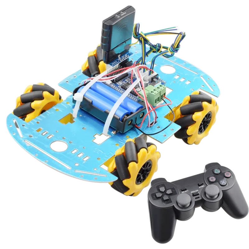 Cheapest PS2 Wireless RC Smart Mecanum Wheel Omni Robot Car Chassis Kit with 4pcs TT Motor for Arduino Raspberry Pi DIY Toy Part