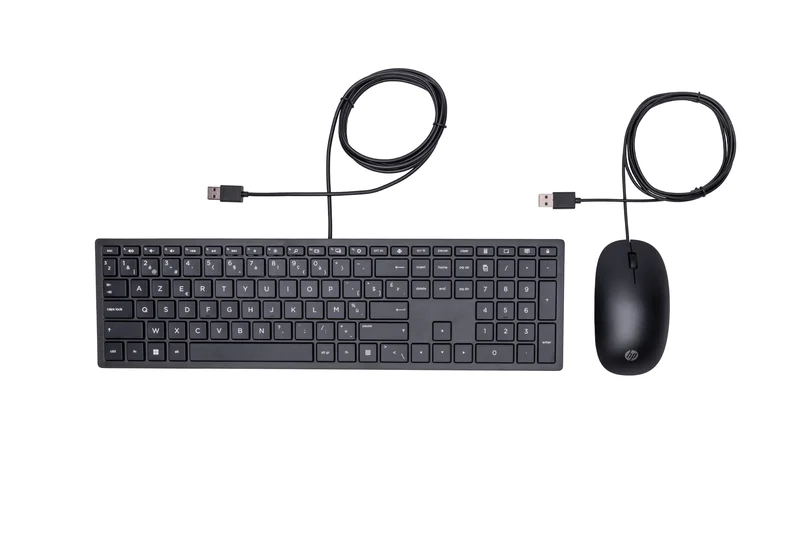 HP Pavilion Wired Keyboard and Mouse 400 clavier Souris incluse Bureau USB AZERTY Belge Noir