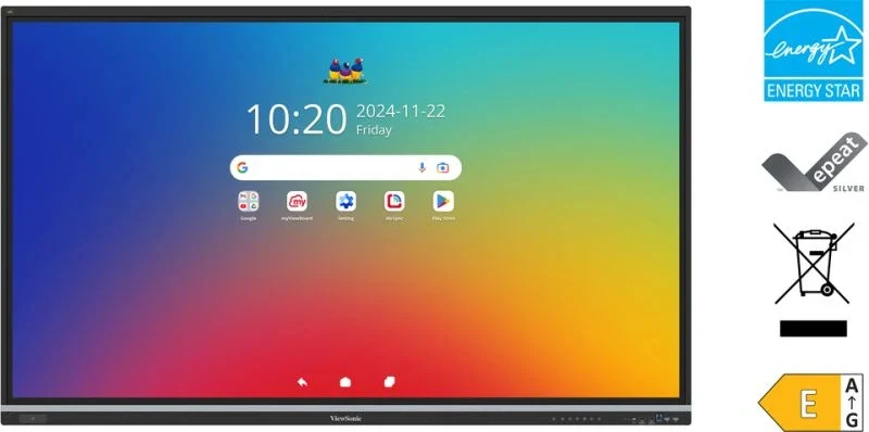 Viewsonic IFP6551 Display tableau blanc interactif 165,1 cm (65") 3840 x 2160 pixels Écran tactile Noir