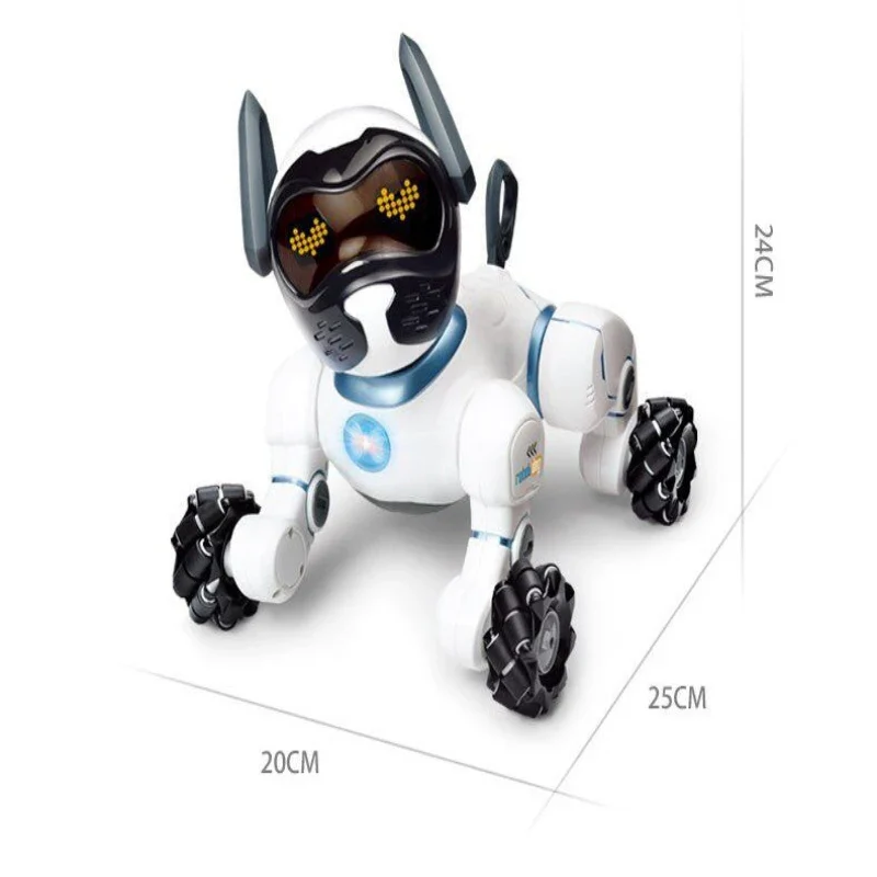 Robot Dog 2.4GHz Remote Control Touch Voice Control Intelligent With Music Song RC Stunt Dog Toys