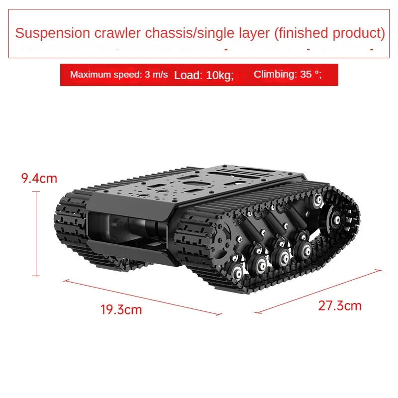 RC Tank 10KG Load Strong Shock Absorption Tank Chassis with Encoder Motor Suspension All Metal Robot Kit Programmable Robot Car