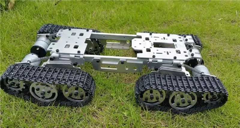 Shock Absorption Robot Tank Car Chassis Caterpillar Crawler Car with DC Motor Overcoming Obstacles Drift Car DIY STEM Toy Parts
