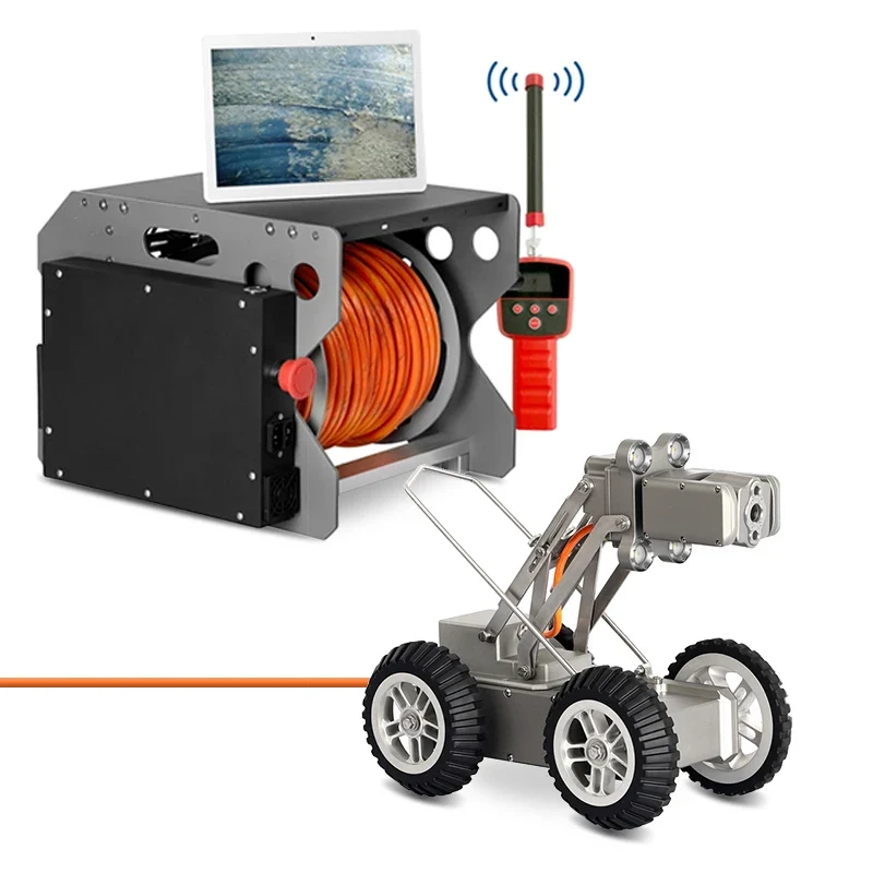 underwater Sewer Pipe Inspection Crawler Robot PTZ Camera For 200mm To 3500mm